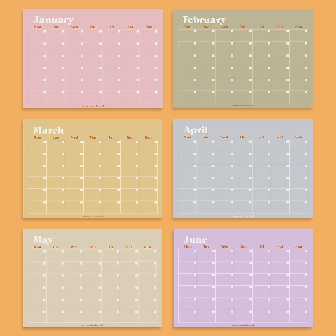 Calendrier non daté à suspendre