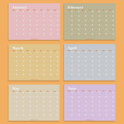 Calendrier non daté à suspendre