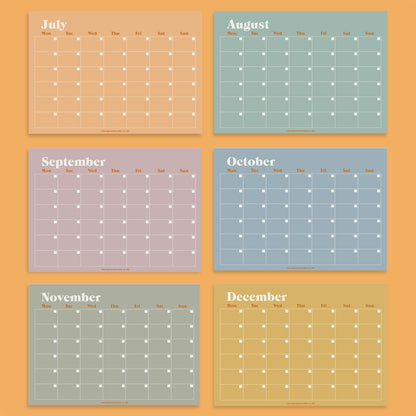 Calendrier non daté à suspendre