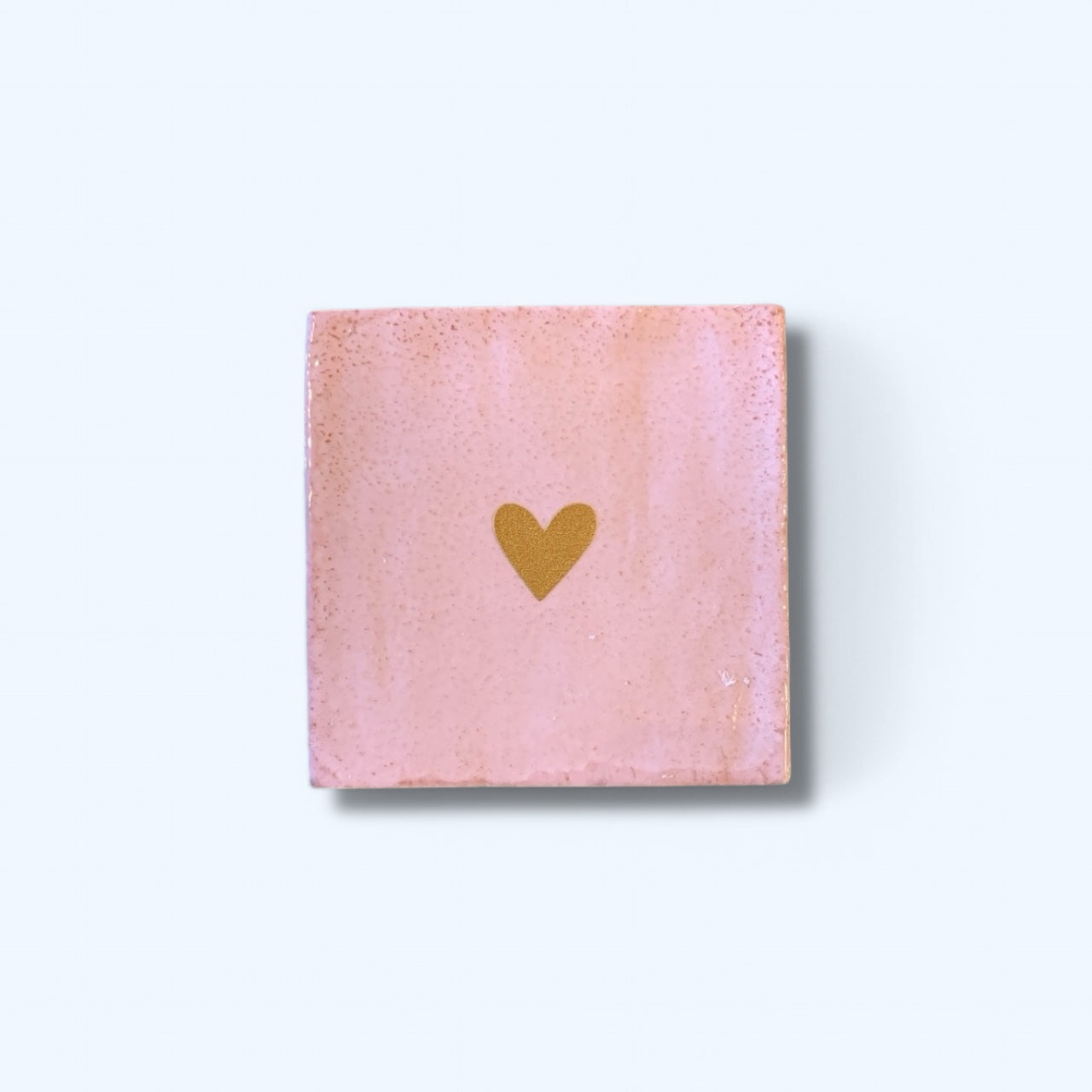 Carreau à accrocher - Rose pâle coeur doré