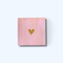 Carreau à accrocher - Rose pâle coeur doré