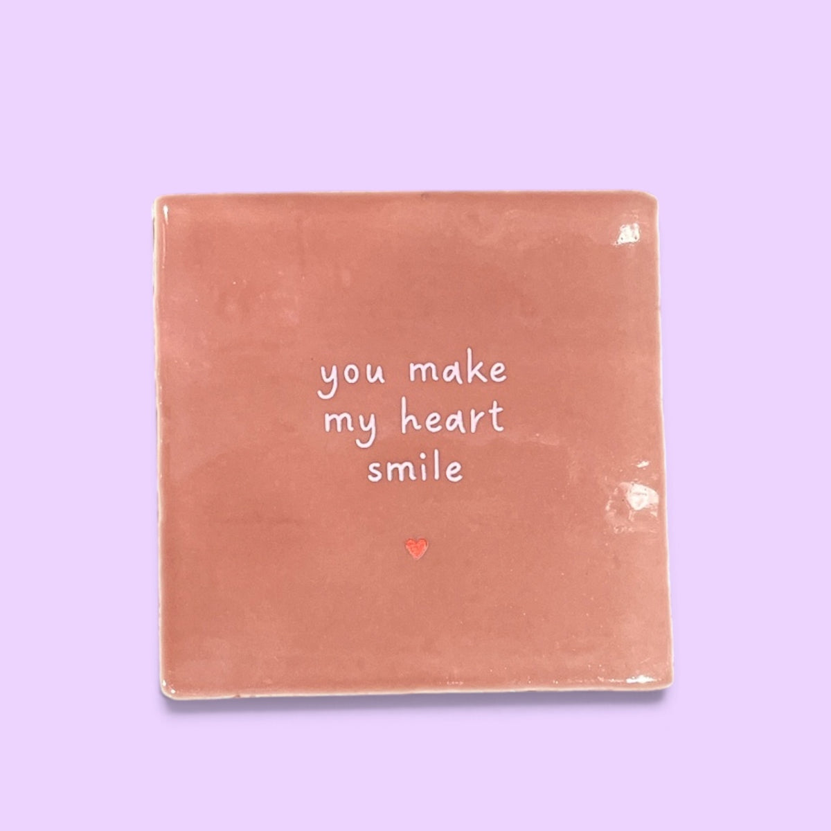 carreau à accrocher you make my heart smile rose foncé studio meuk