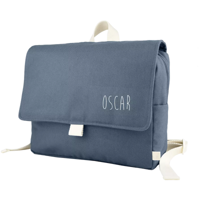 cartable enfant bleu uni petit picotin 