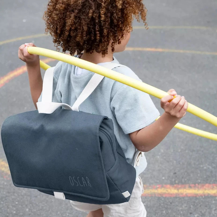 cartable enfant bleu uni petit picotin 