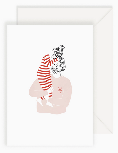 Carte - Câlin super papa et sa fille