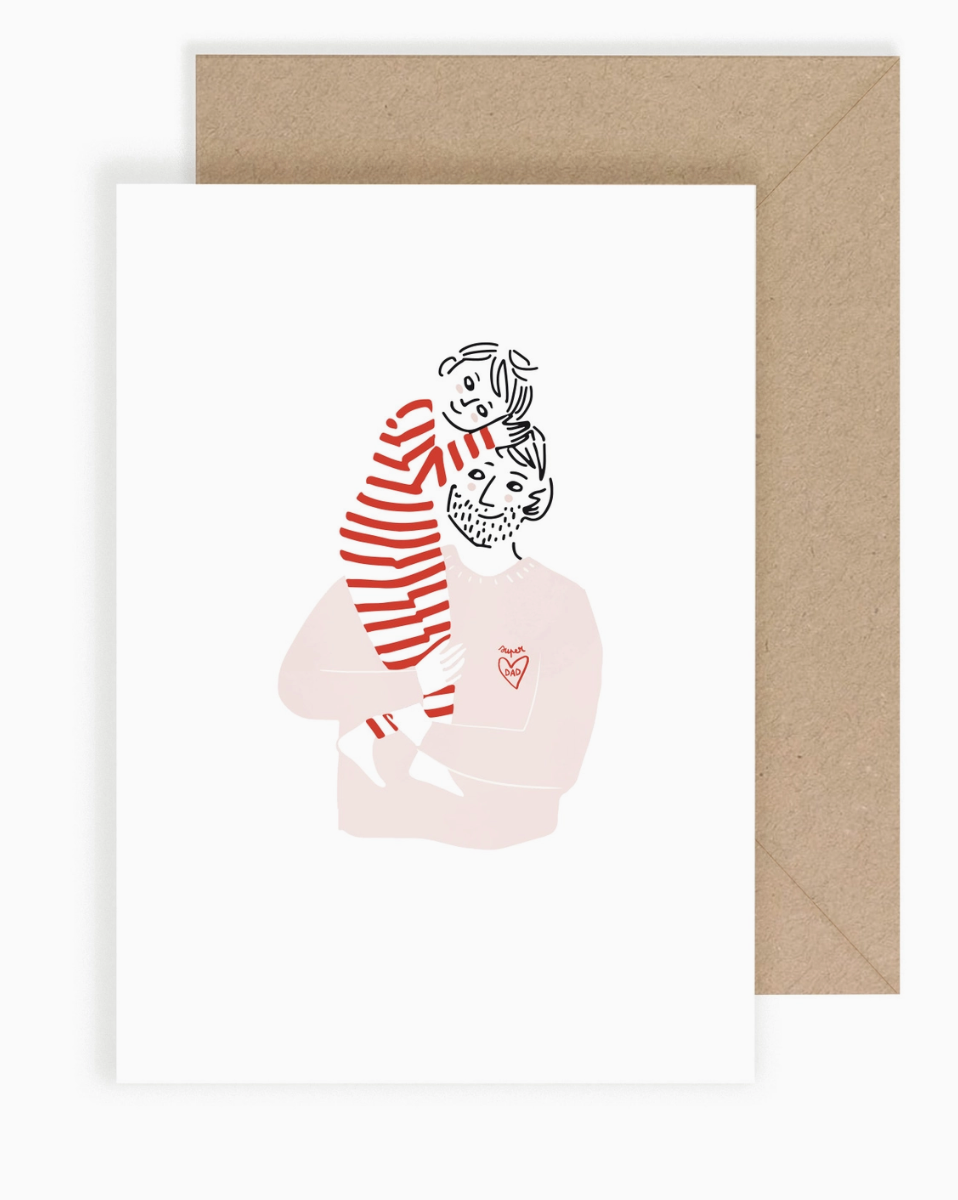Carte - Câlin super papa et son fils