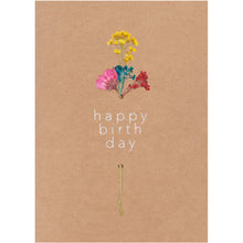 Carte fleurs séchées multi - Happy birthday