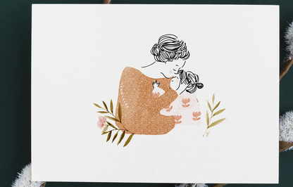 Carte - Tendrement maman et fille