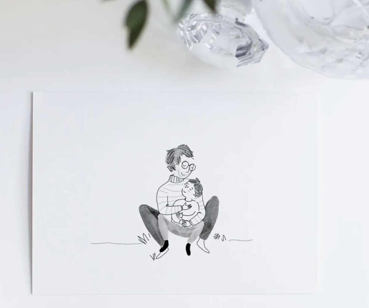 Carte - Tendresse papa et son fils