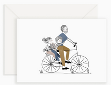 Carte - Vélo papa, fille et garçon