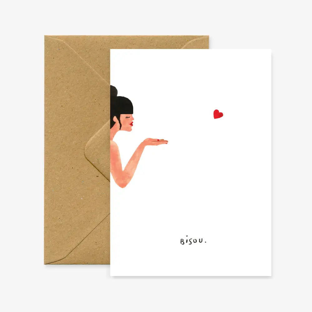 carte bisou coeur rouge ATWTS
