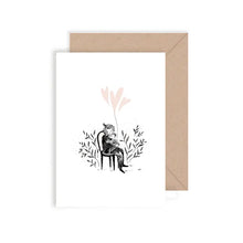 carte calin mère et fils chaise