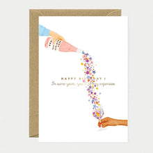 carte happy birthday bouteille de vin et fleurs ATWTS