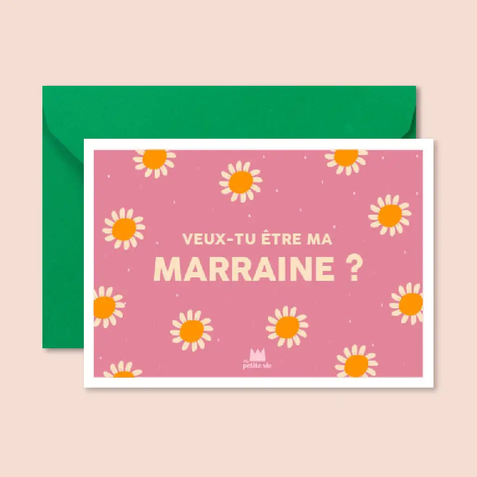 carte rose veux tu être ma marraine ma petite vie