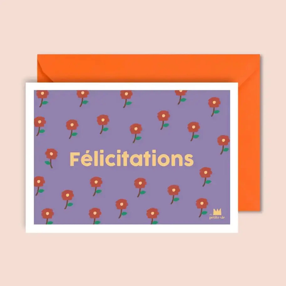 carte violette félicitations ma petite vie