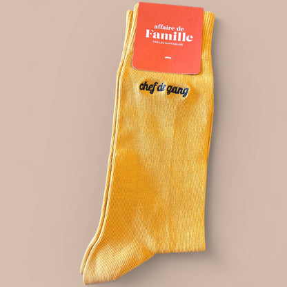 Chaussettes homme ocre - Chef de gang