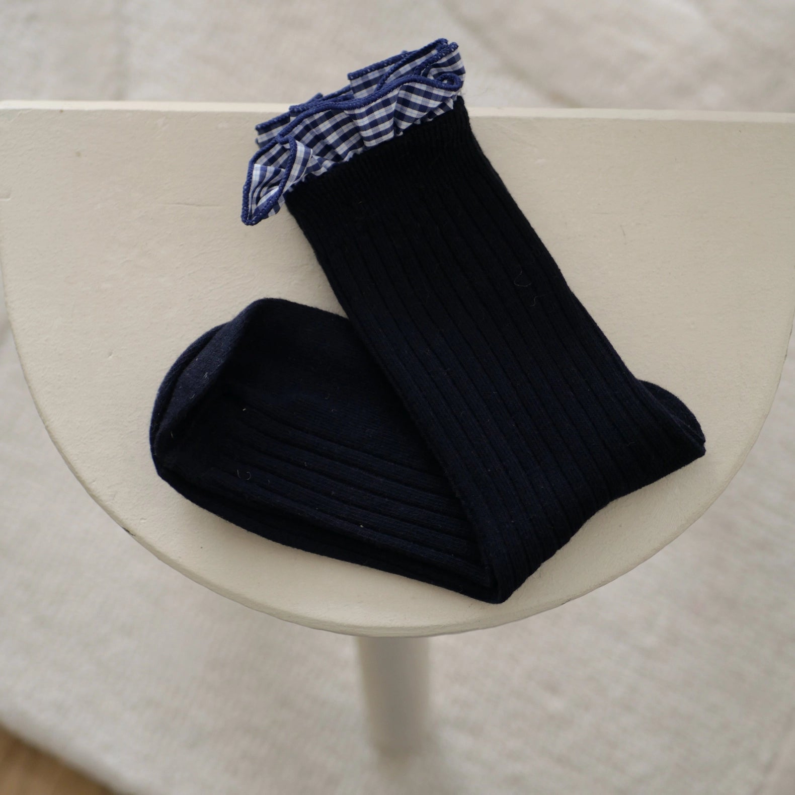 chaussettes volants vichy bleues