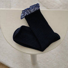 chaussettes volants vichy bleues