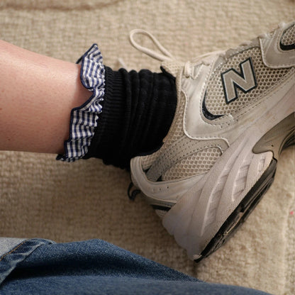 chaussettes volants vichy bleues marines