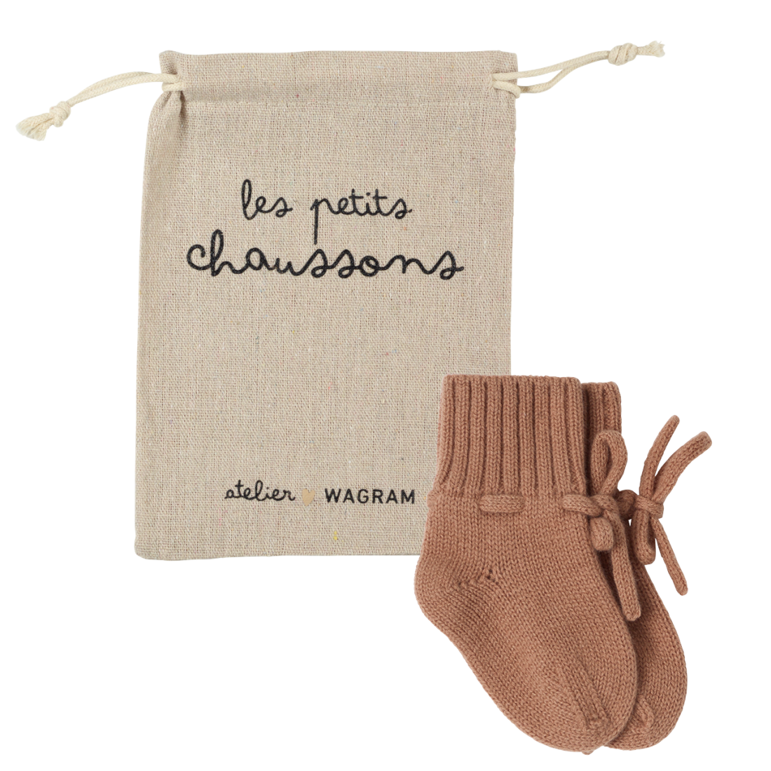 Chaussons rouille & pochon - 0 à 6 mois