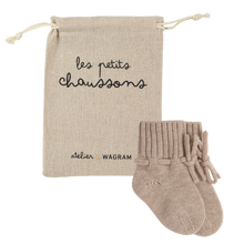 Chaussons sable & pochon - 0 à 6 mois