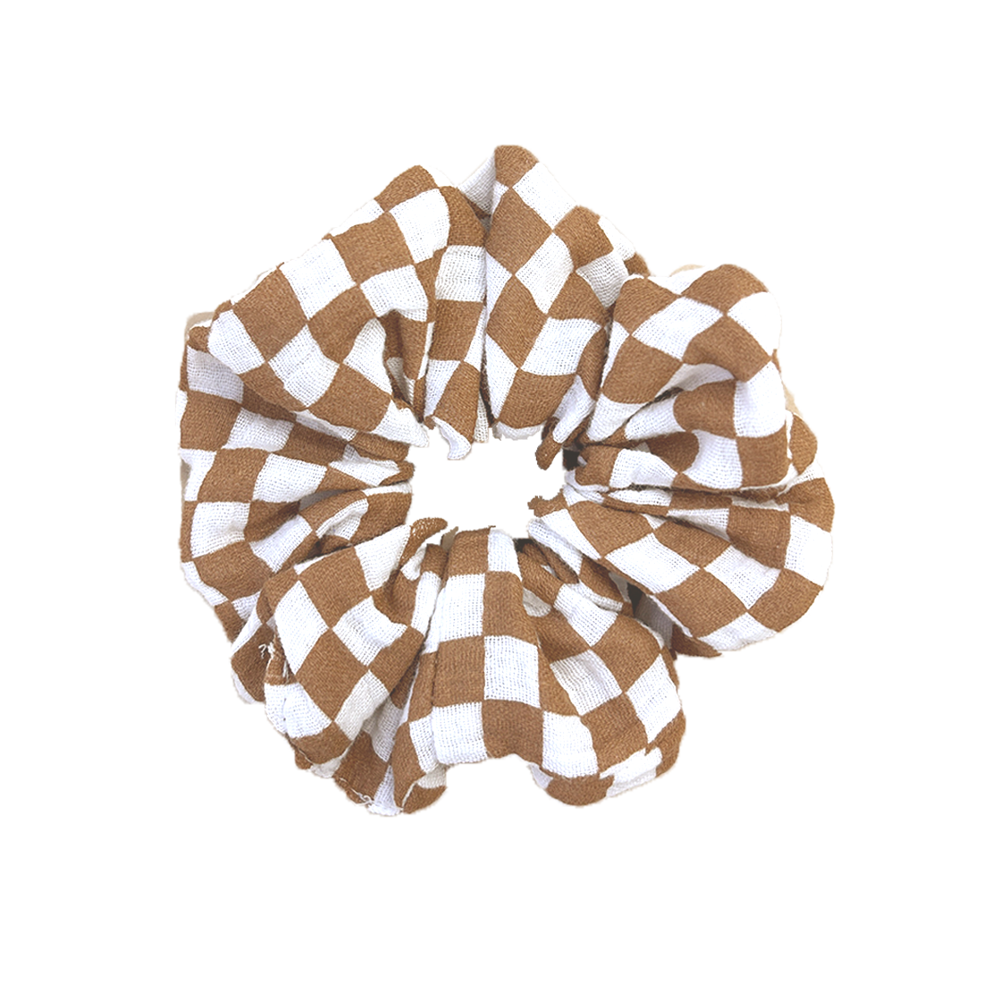 Chouchou damiers - Marron et blanc