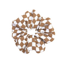 Chouchou damiers - Marron et blanc