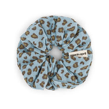 chouchou leopard bleu