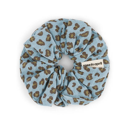 chouchou leopard bleu