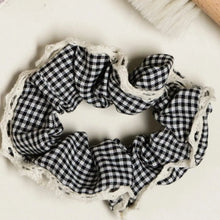 chouchou macramé vichy noir