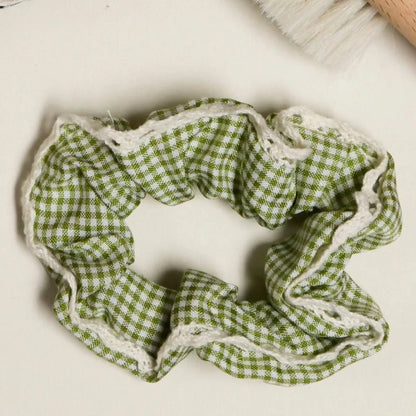 chouchou macramé vichy vert