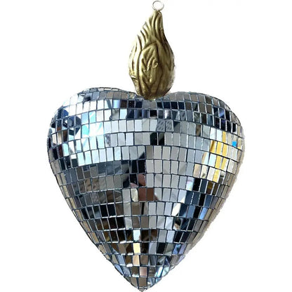 Coeur à facettes grand modèle - Argent