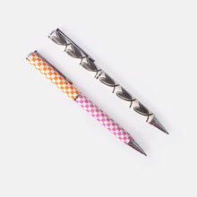 coffret de 2 stylos coeurs noirs et damier Caroline gardner