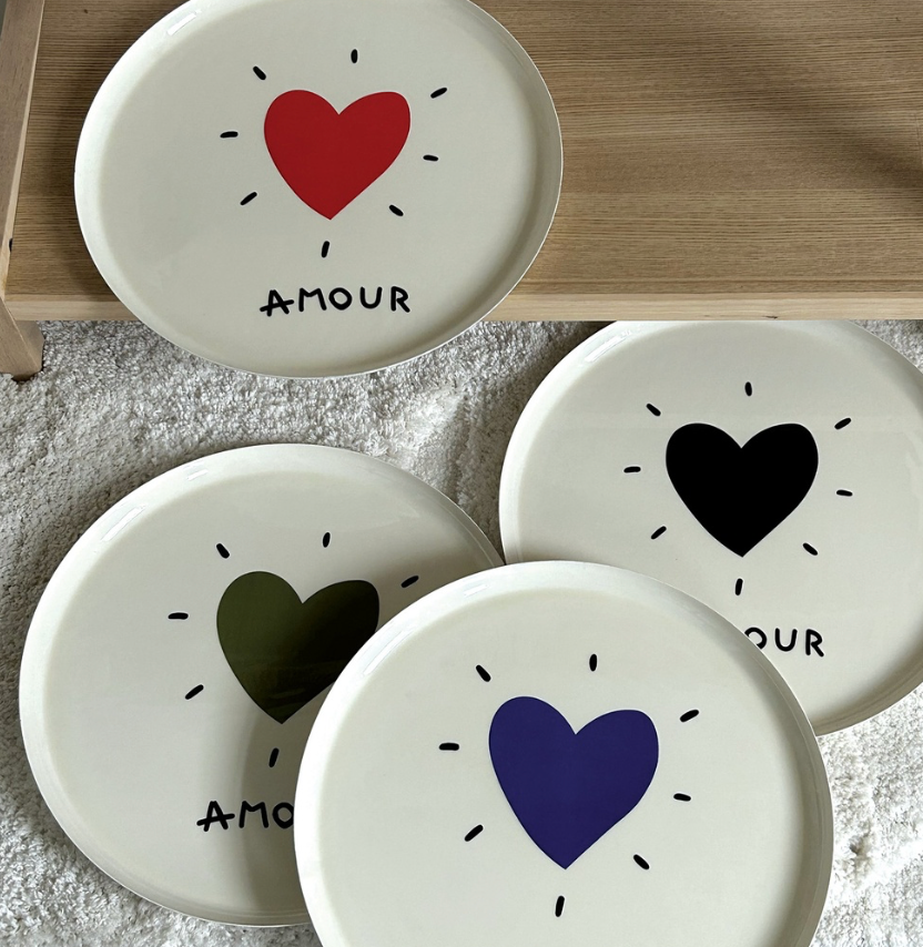 Plateau coeur amour - Rouge