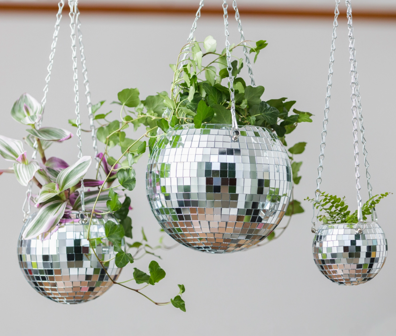 Pot de plantes disco boule à facettes - Argent MM