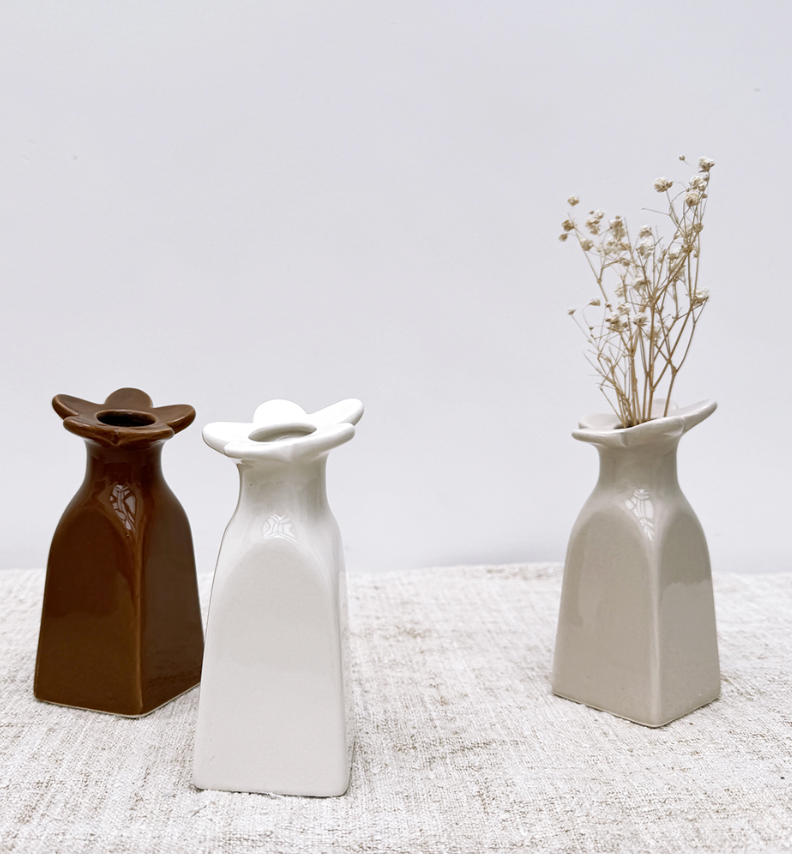 Vase soliflore fleur - Sable PM