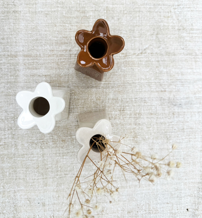 Vase soliflore fleur - Sable PM
