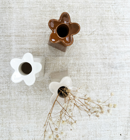 Vase soliflore fleur - Sable PM