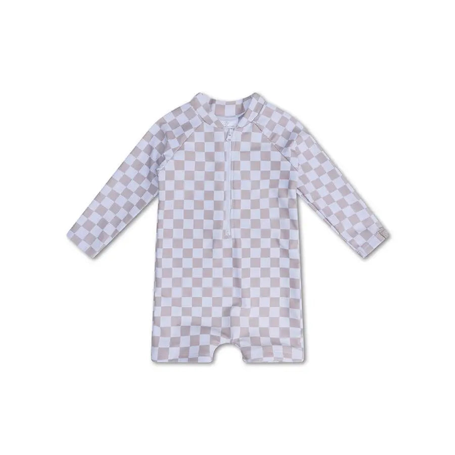 combi anti uv damier beige 74 80 cm swim essentials