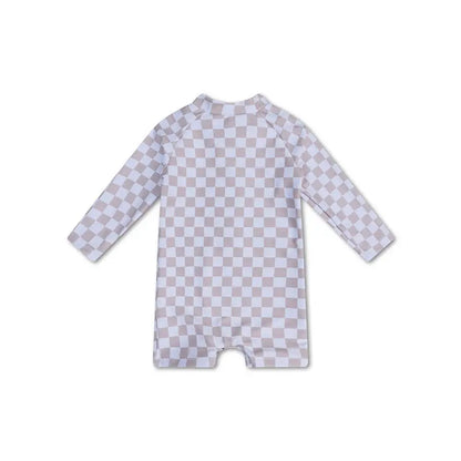 combi anti uv damier beige 74 80 cm swim essentials