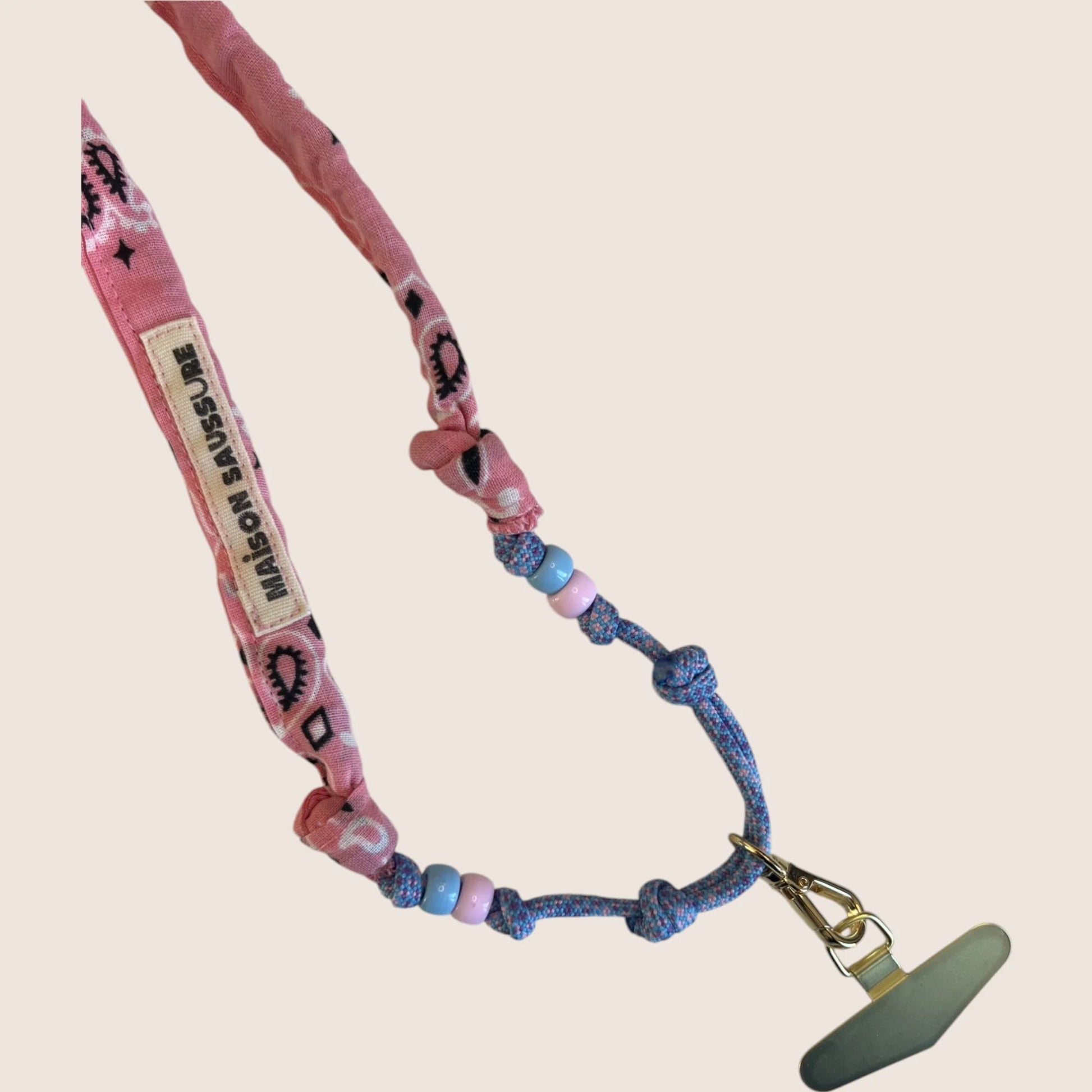 Cordon de téléphone bandana - Saumon