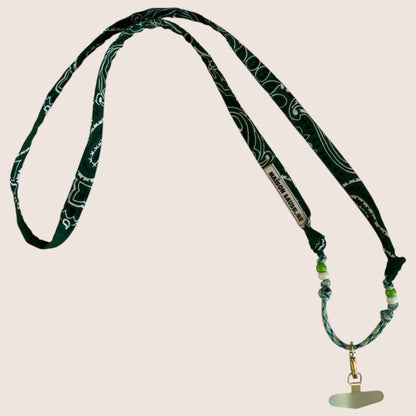 Cordon de téléphone bandana - Vert intense