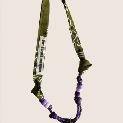 Cordon de téléphone bandana - Vert olive