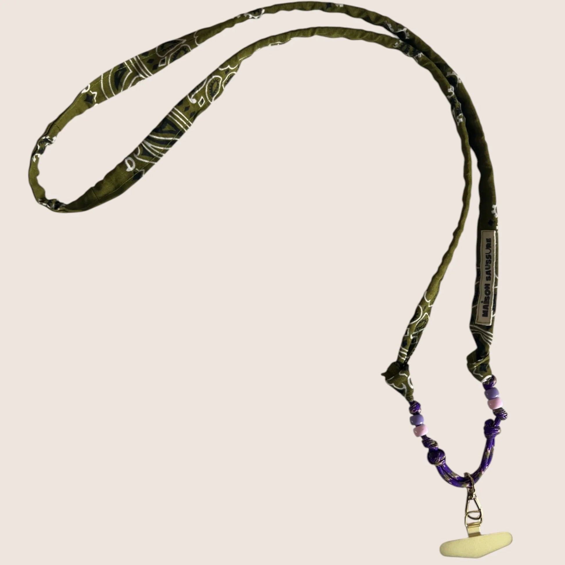 Cordon de téléphone bandana - Vert olive