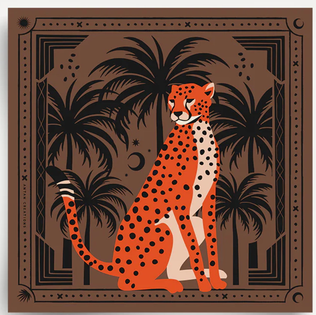Foulard en coton - Cheetah Brown