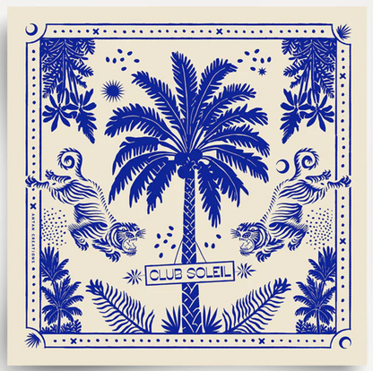 Foulard en coton - Club Soleil White Blue