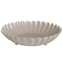 Coupelle fleur beige en métal - L