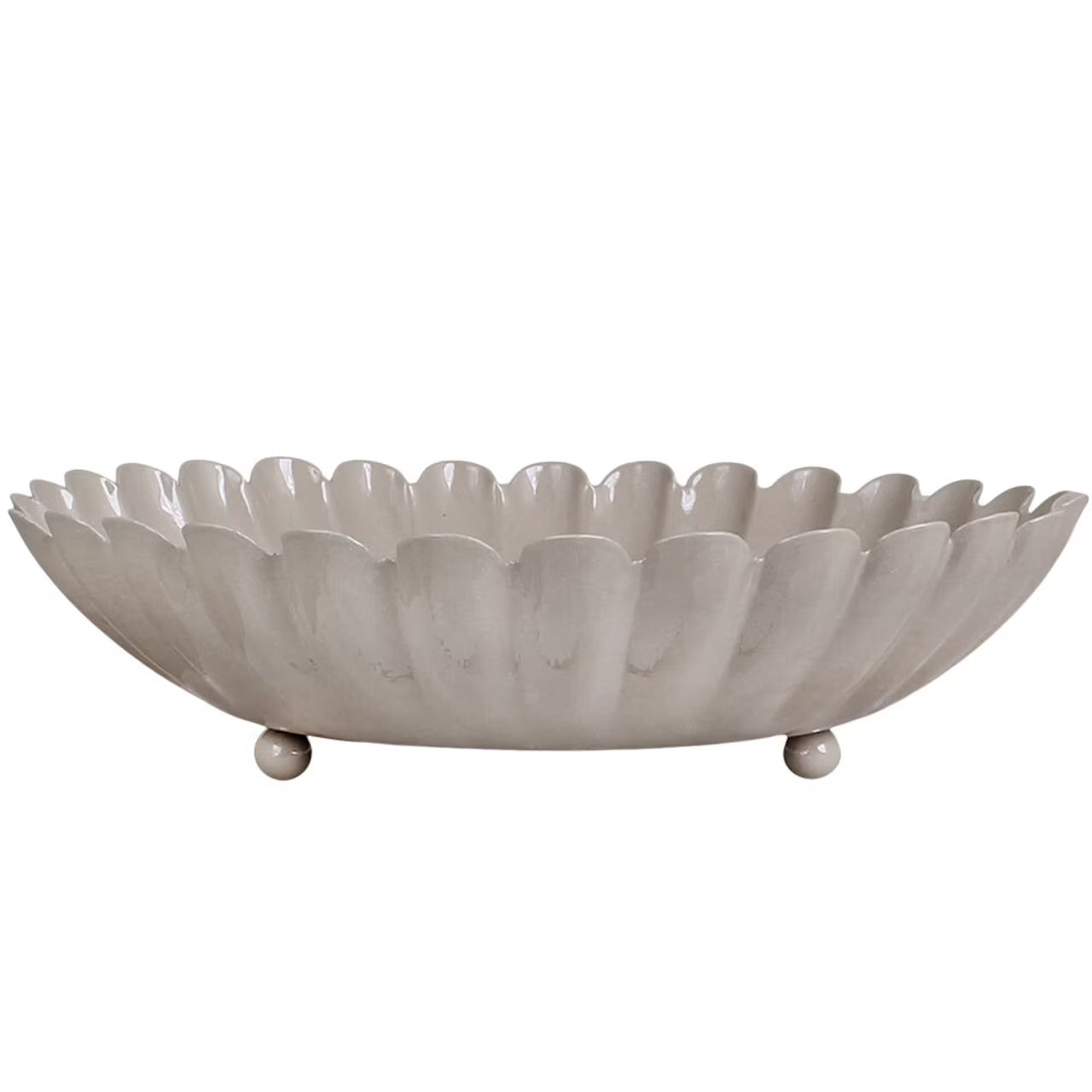 Coupelle fleur beige en métal - L