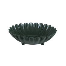 Coupelle fleur verte foncée en métal - M