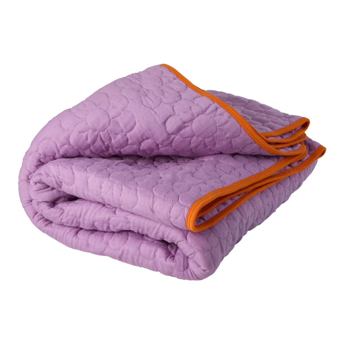 couverture fleurs violette et orange rice